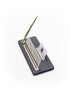 Leather Desk Name Holder Gold Detailed